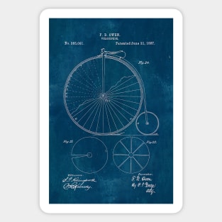 Blueprint Penny Farthing Patent Sticker